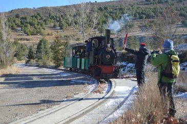 La primera expedición del Tren Minero de Utrillas tras ampliar su recorrido culmina con éxito