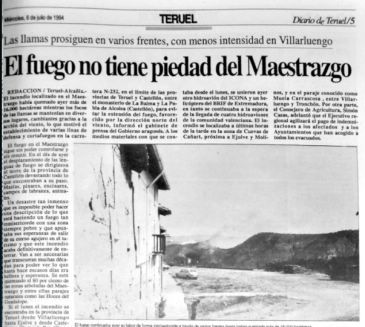 Se cumplen 25 años del grave incendio que devoró el corazón de la comarca del Maestrazgo