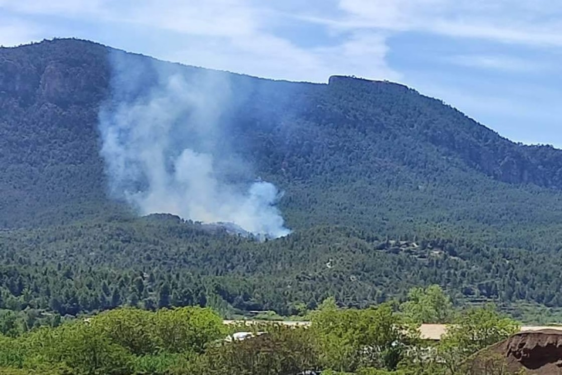Un incendio forestal quema dos hectáreas de monte en el linde de la partida de la Umbría de Valderrobres