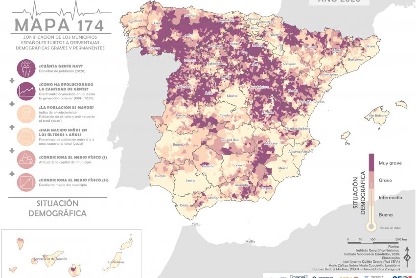 El ‘Story Map’, una herramienta para poder luchar contra la despoblación con eficacia: el Mapa 174 de la SSPA mide la intensidad del problema en cada territorio