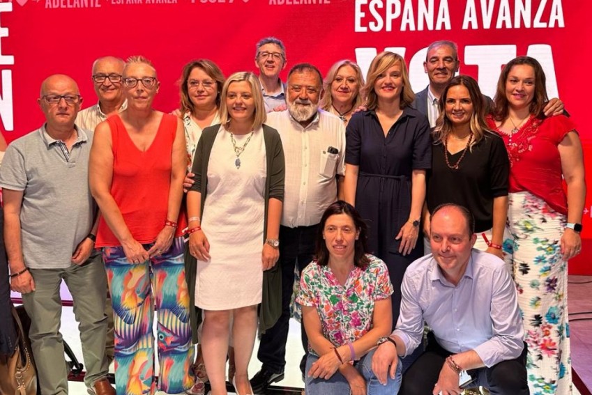 Candidatos de Teruel, en la presentación del programa electoral del PSOE en Madrid