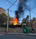 Extinguido un incendio en un contenedor en la plaza Mansuetos de Teruel