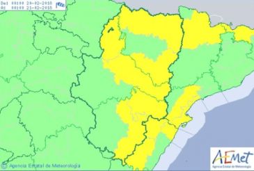 Aviso de nivel amarillo por vientos en buena parte de la provincia de Teruel este martes