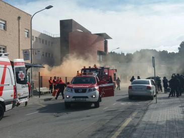 Simulacro de incendio en las instalaciones del Campus de Teruel