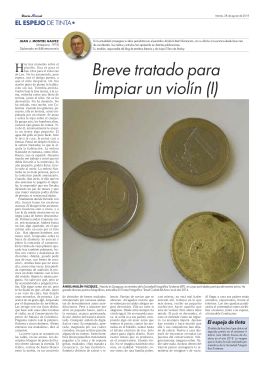 El Espejo de Tinta, los relatos del verano de DIARIO DE TERUEL. Breve tratado para limpiar un violín (I), de Juan Montiel Gálvez