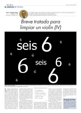 El Espejo de Tinta, los relatos del verano de DIARIO DE TERUEL. Breve tratado para limpiar un violín (IV), de Juan Montiel Gálvez
