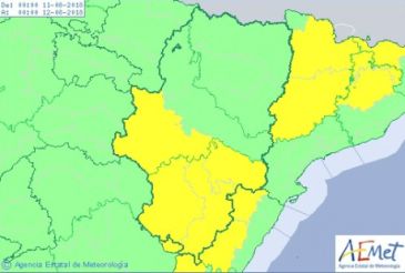 Nuevo aviso de nivel amarillo por lluvias y tormentas en Teruel para este sábado