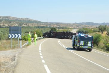 Normalizada la circulación en la N-211 entre Alcorisa y Calanda 29 horas después del accidente de un camión