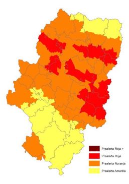 Prealerta roja por riesgo de incendios forestales en el Bajo Aragón y Matarraña