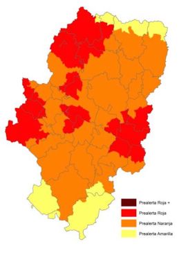 El sureste y suroeste de Teruel, en situación de  alerta amarilla por incendios forestales