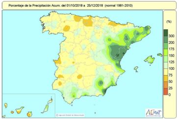 Las lluvias acumuladas desde el 1 de octubre duplican los valores normales en algunas zonas de la provincia de Teruel