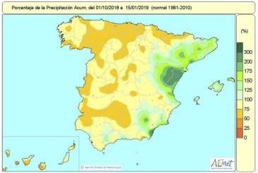 La mitad este de Teruel duplica el volumen normal de precipitaciones desde octubre