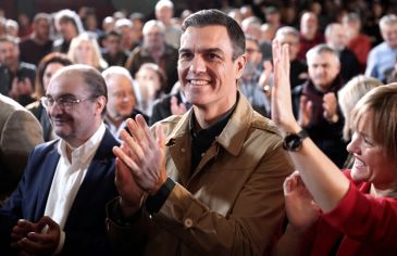 El presidente Pedro Sánchez promete en Aragón recursos para las cuencas mineras y apoyo al ferrocarril