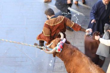 Un susto y los accesos al Torico blindados, lo más reseñable del ensogado nupcial