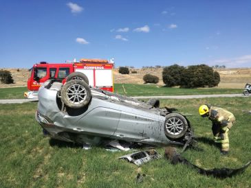 Herido grave un joven de 34 años en un accidente en la N-211 en Pozuel del Campo