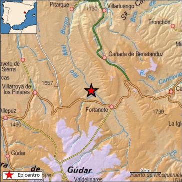 Registrado un terremoto de 3,3 grados Richter con epicentro en Fortanete