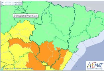 Aviso naranja por lluvias y tormentas en el sur de Teruel