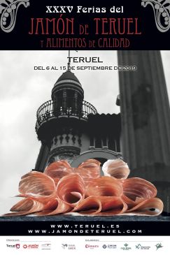 El cartel de la Feria del Jamón de Teruel hace este año un guiño al modernismo