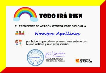 Más de 52.300 niños reciben el diploma del presidente de Aragón por colaborar frente al coronavirus