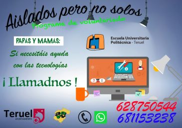 El Ayuntamiento y la Politécnica de Teruel ayudan a padres y madres con las tecnologías necesarias para la formación online de sus hijos