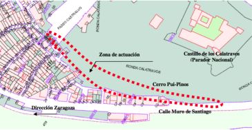 La obra del nuevo vial de Alcañiz incorpora la restauración paisajística del cerro