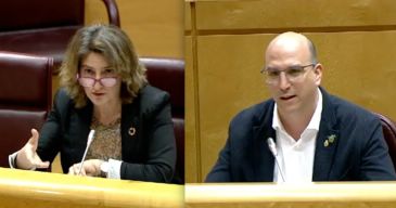El senador de Teruel Existe, Joaquín Egea, reclama a la ministra Ribera que la