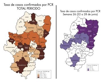 Tres de las nueve comarcas de Aragón con menor tasa acumulada de Covid son de Teruel