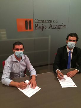 La Comarca del Bajo Aragón e Ibercaja firman un convenio para atender servicios sociales