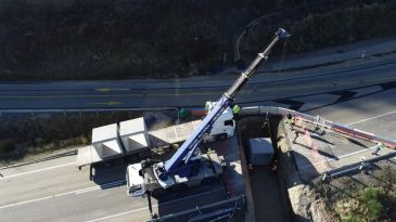 Obras en el puerto de San Just para reparar terraplenes en la carretera N-420