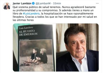 Lambán, desde el hospital: “Qué sistema público de salud tenemos. Nunca agradeceré bastante su profesionalidad y su compromiso”