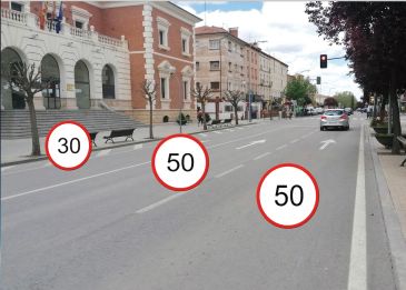 El eje avenida Sagunto y rondas mantiene desde este martes dos carriles a 50 km/h y baja uno a 30