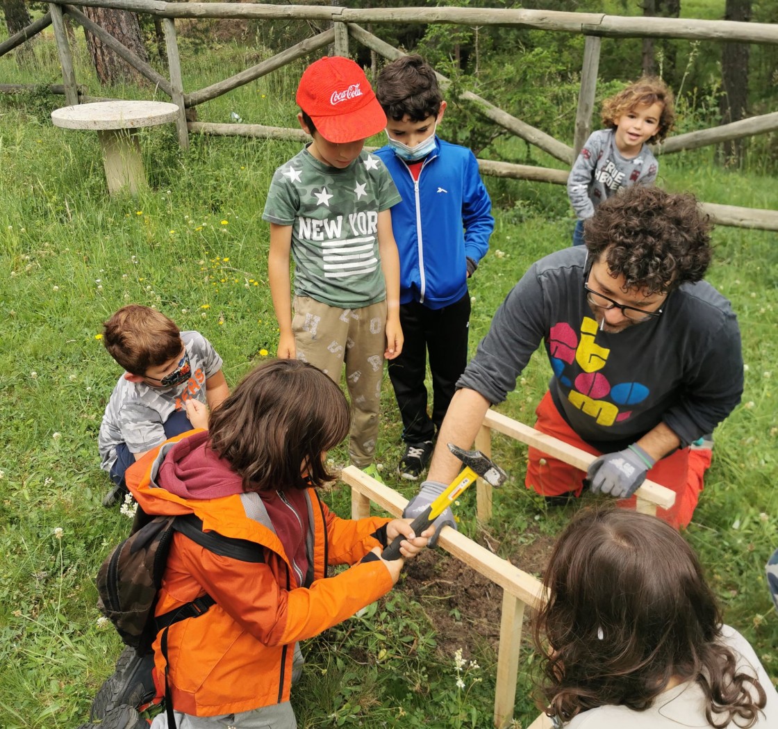 Los niños de Griegos repueblan con pinos para aprender la importancia del monte