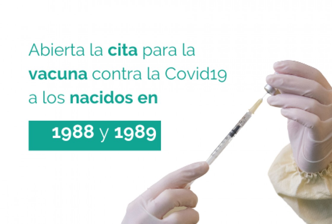 Abiertas las citas para la vacuna contra el covid a los nacidos en el 88 y 89