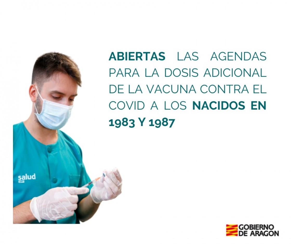 Abiertas las citas de la dosis de refuerzo contra el covid-19 para los nacidos entre 1983 y 1987