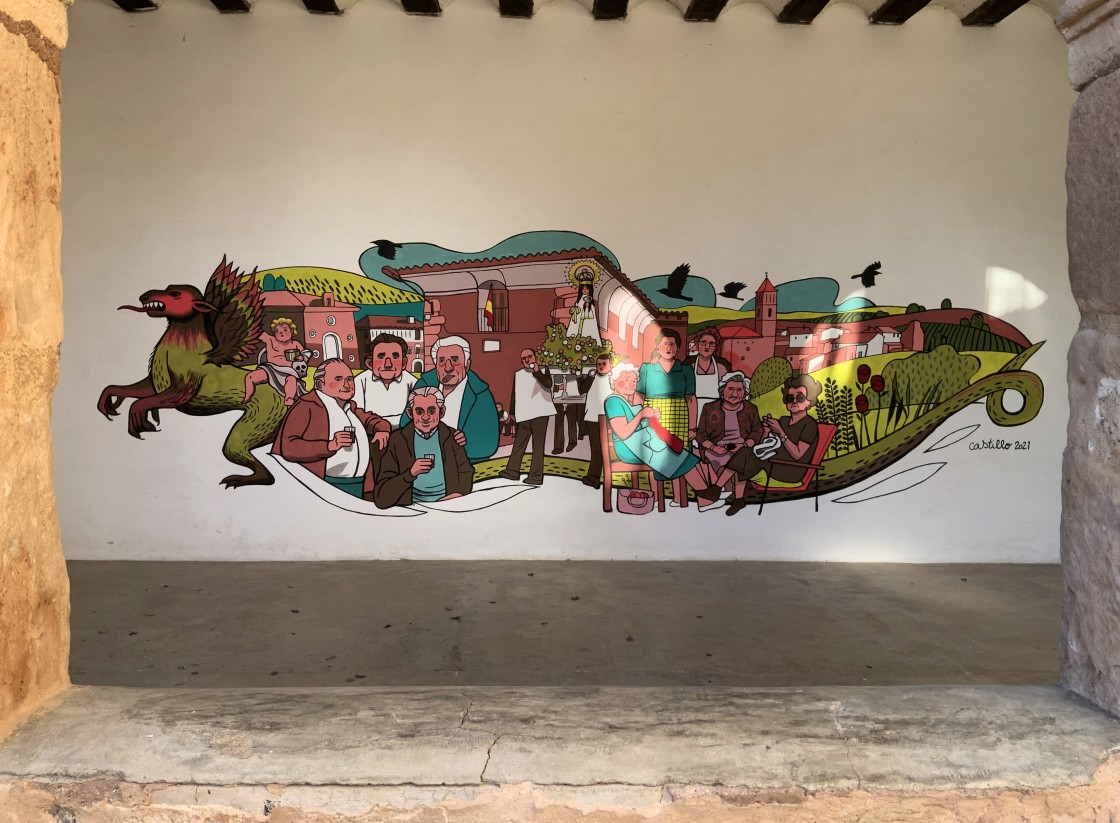 La Comunidad de Teruel impulsa la realización de dos murales en Corbalán y Galve con la colaboración vecinal