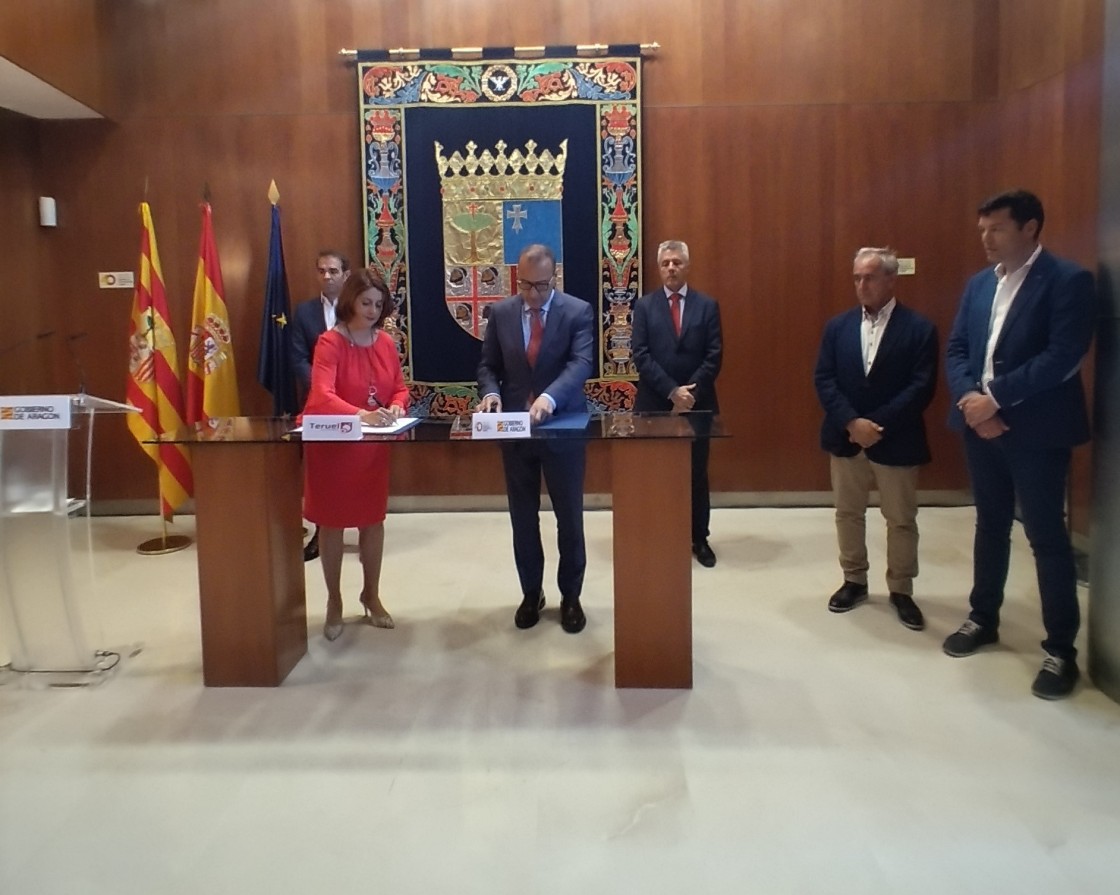 El convenio con el Gobierno de Aragón va  a financiar el germen de la Ciudad Deportiva de Teruel