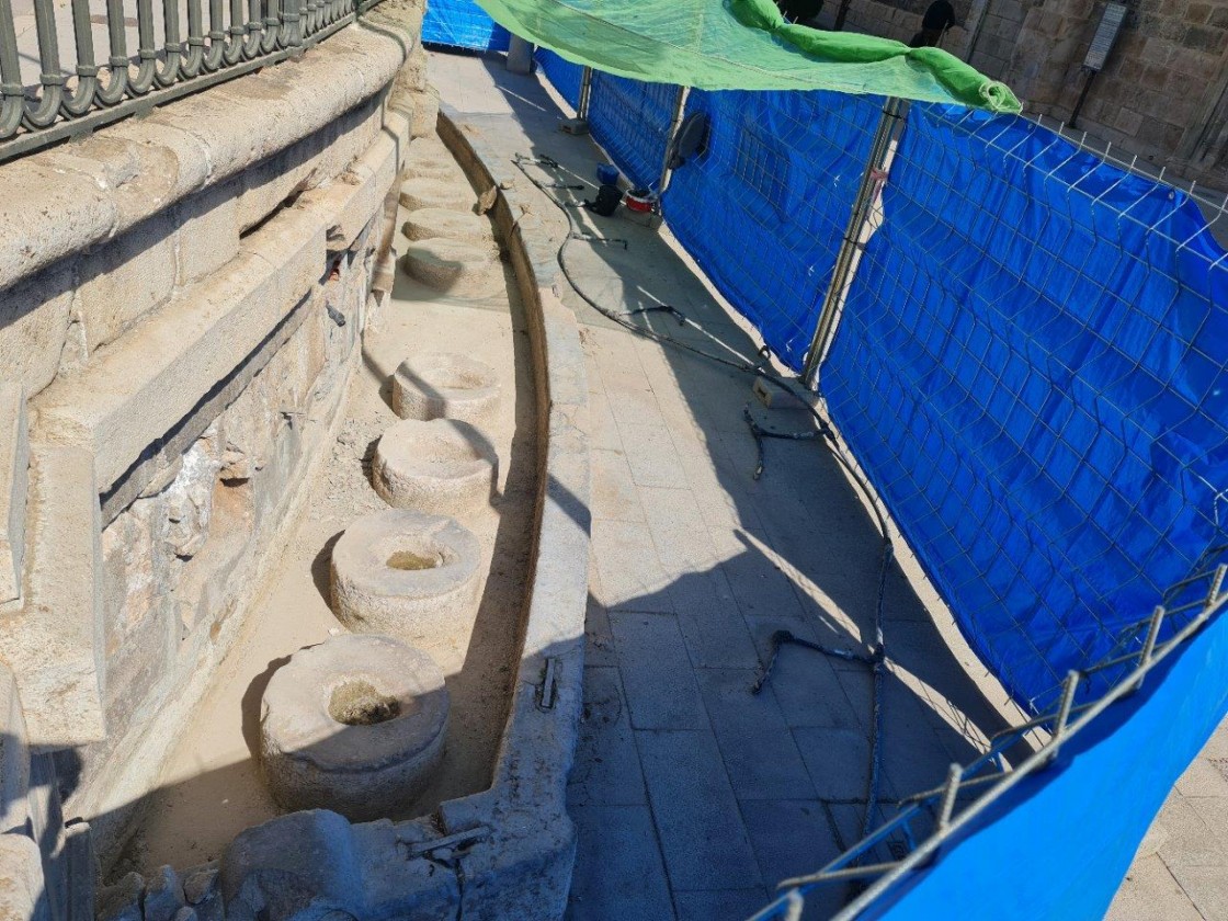 Comienzan los trabajos de conservación y restauración de la fuente de los Franciscanos de Teruel