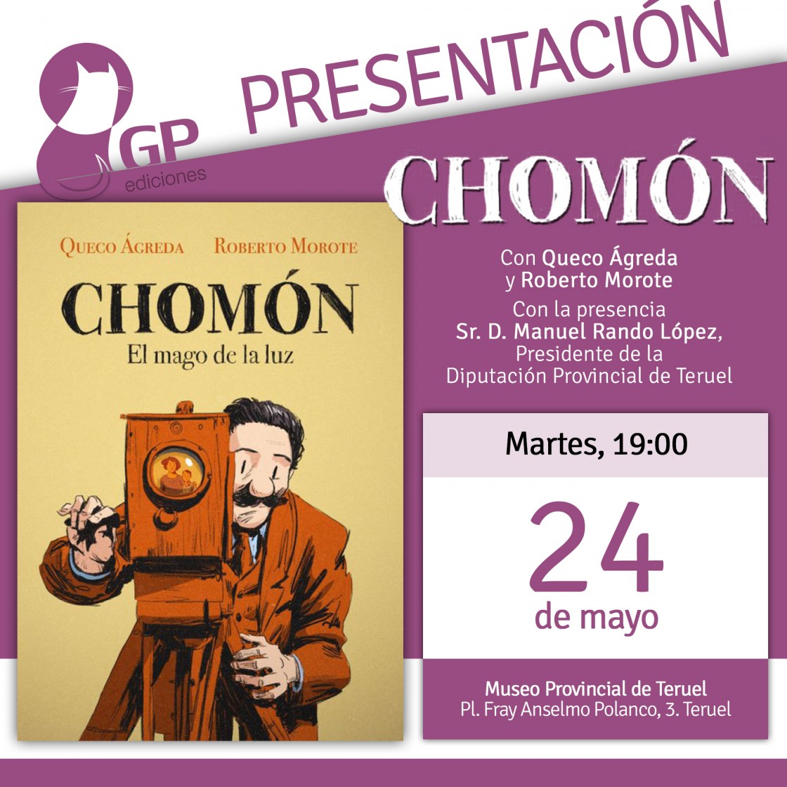 El Instituto de Estudios Turolenses presenta el cómic 'Chomón. El mago de la luz'