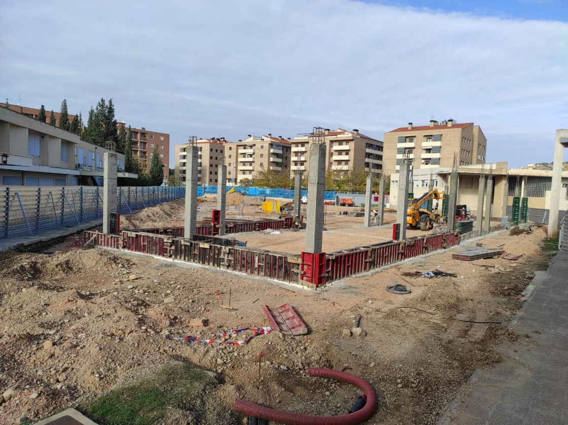 Las obras del nuevo aulario del CPIFP de Alcañiz avanzan en las cimentaciones