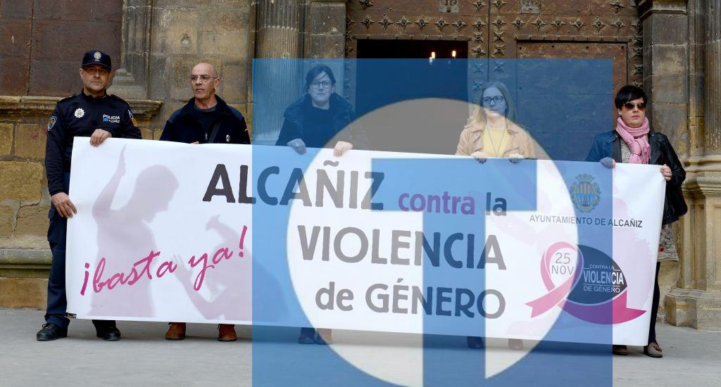 Concentración de repulsa en Alcañiz contra los últimos crímenes machistas