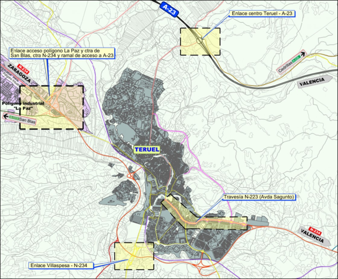 El Mitma aprueba el trazado de integración urbana de la Red de Carreteras en Teruel