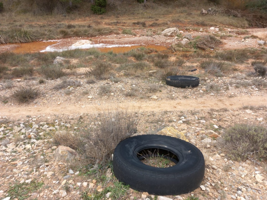 EMT solicita la limpieza de neumáticos tirados en la rambla del río Seco