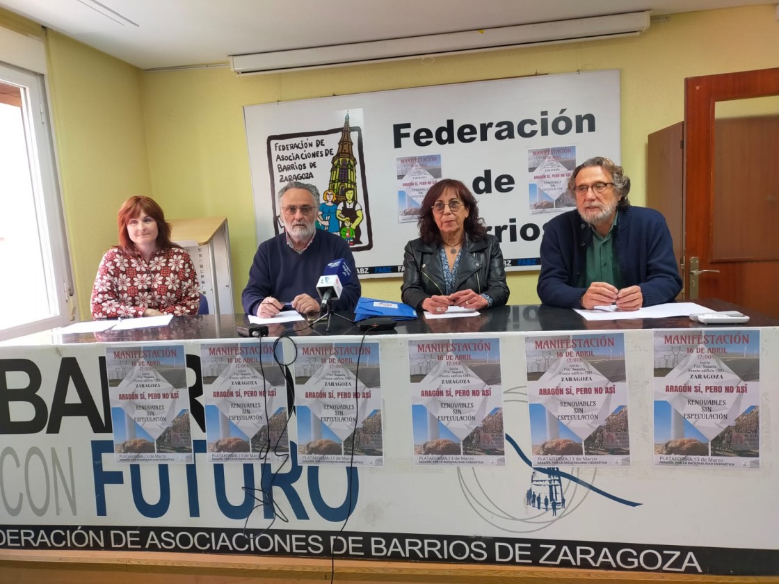 Los colectivos antimasificación eólica se manifiestan este domingo en Zaragoza