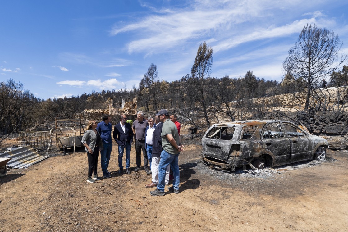 Lambán visita San Agustín y asegura que si es necesario se adelantará la campaña contra incendios forestales