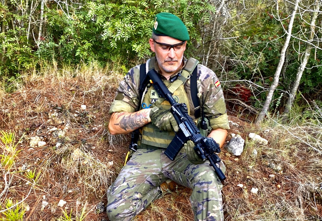 Javier Nágera, jugador de airsoft y organizador del evento en Bordón: