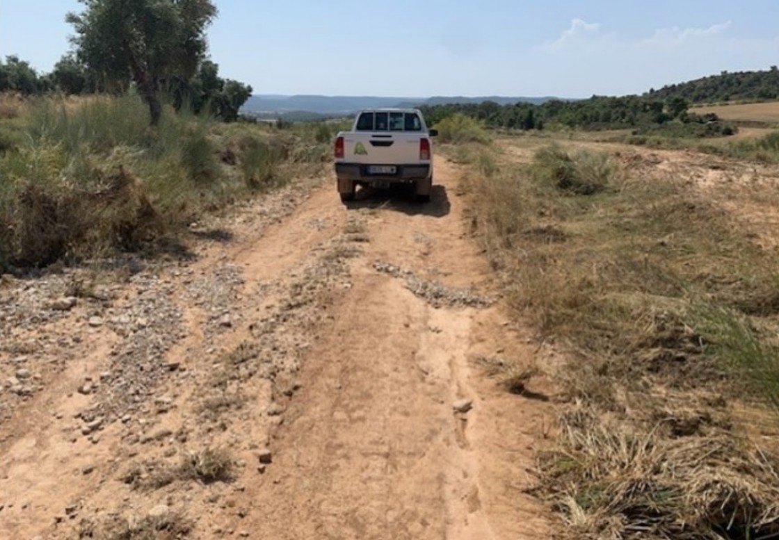 Comienza a ejecutarse un plan de arreglo de caminos por las afecciones tras la tormenta de hace dos semanas en Alcañiz con apoyo de la DPT