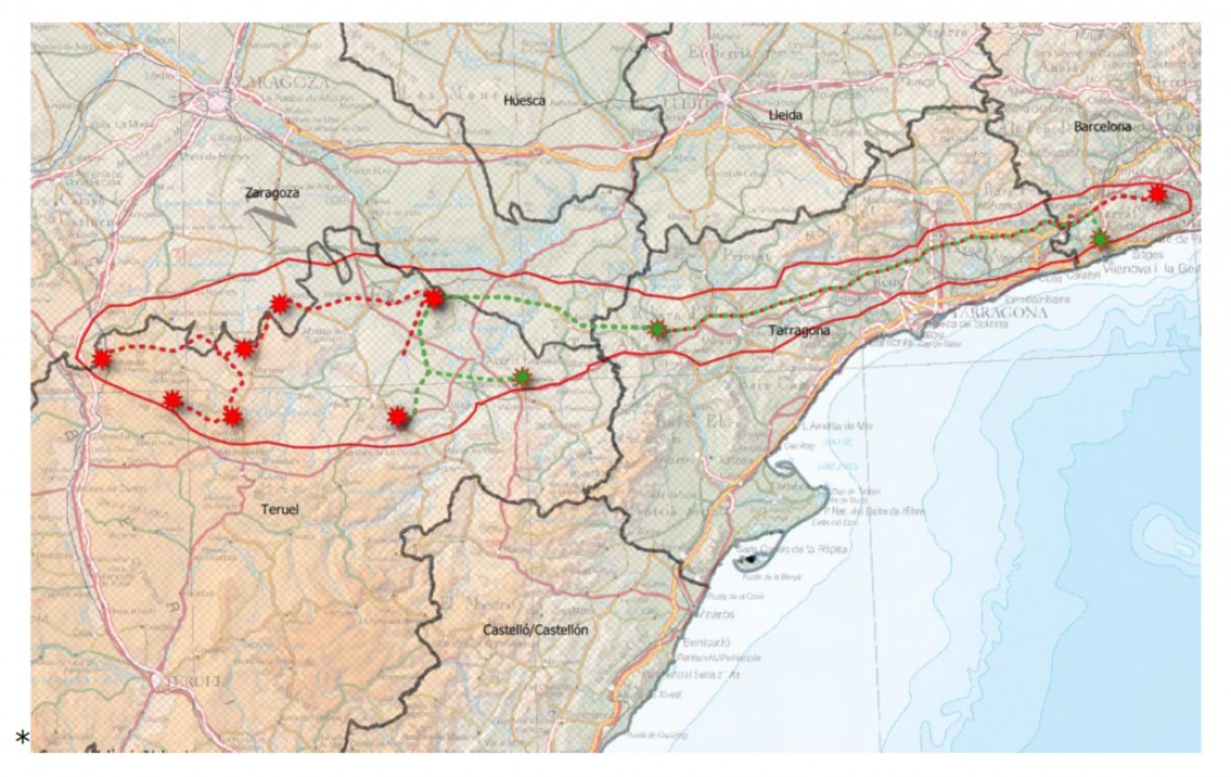 El Miteco  concede la autorización previa de la línea eléctrica de Teruel a Barcelona