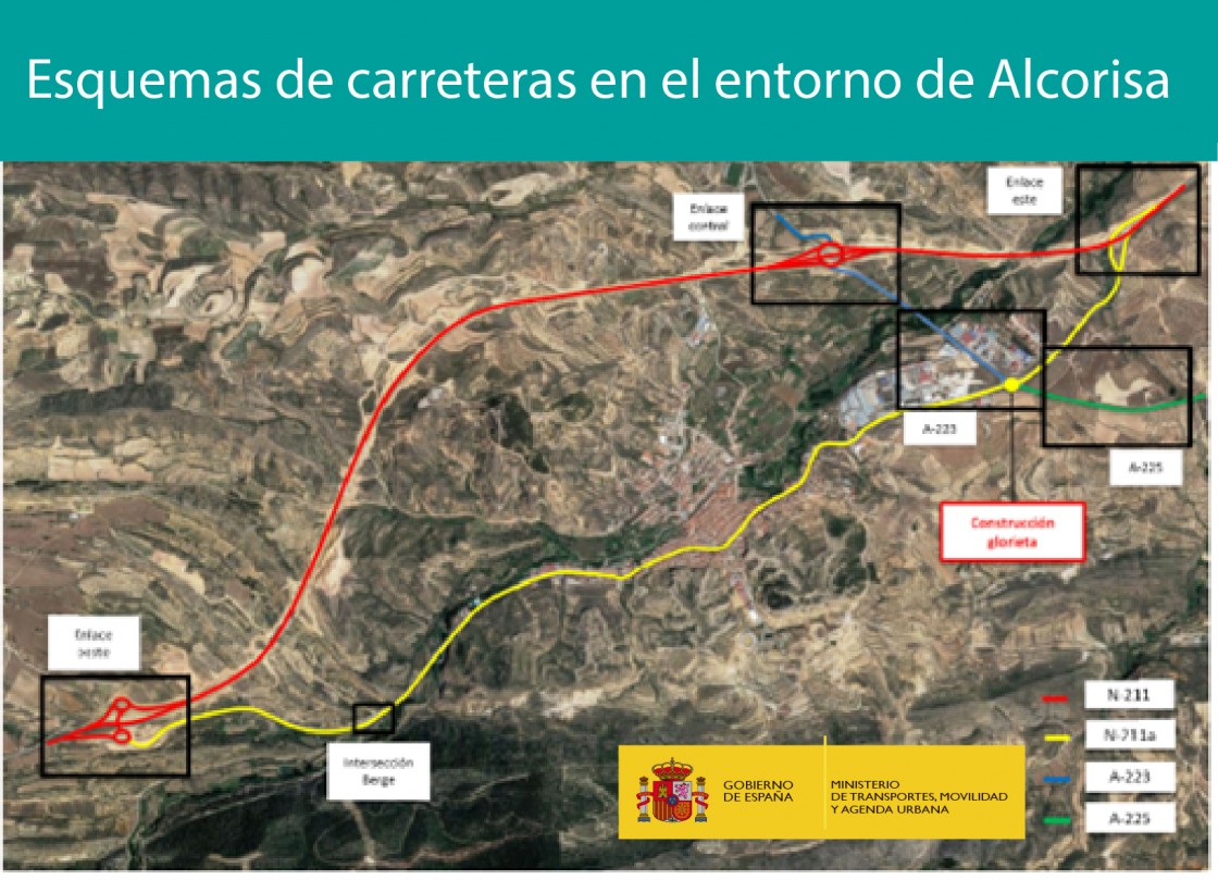 El Mitma cortará el día 16 a partir de las 11 horas el tráfico en la N-211 por obras en Alcorisa