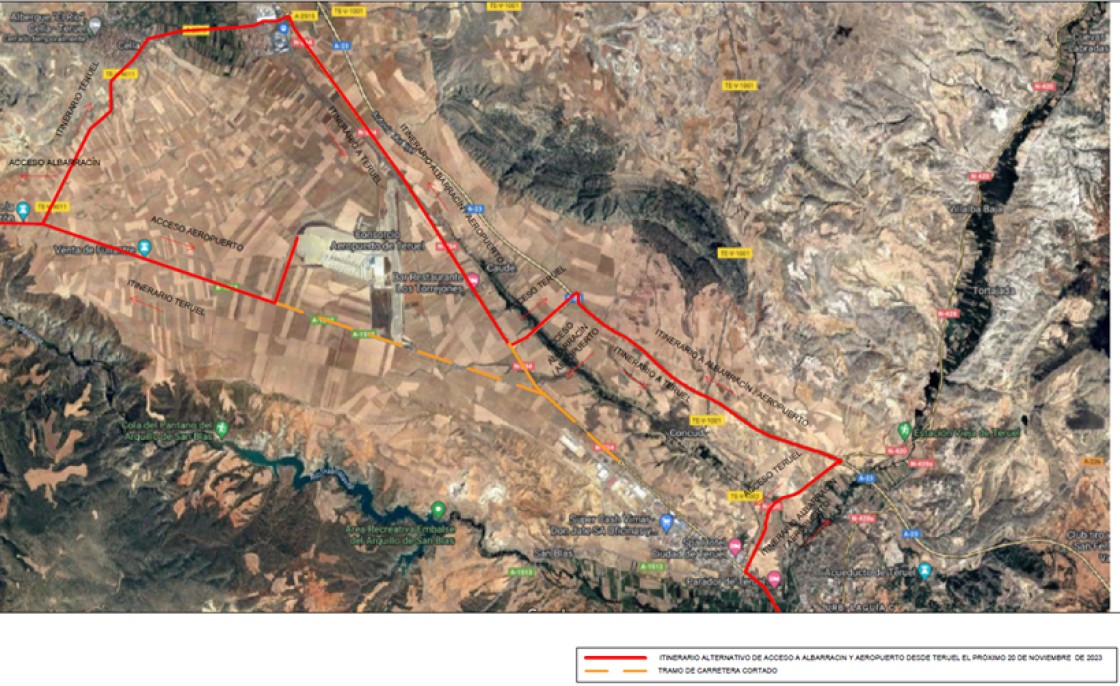 Las obras del Mitma afectarán al tráfico en la N-234 en el término de Teruel este lunes