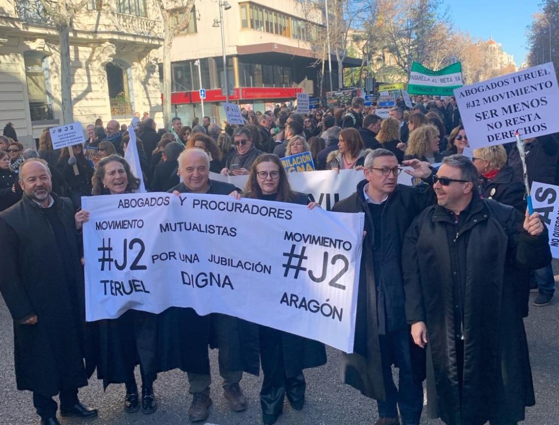 Teruel participa en la manifestación en Madrid de los abogados que reclaman una jubilación digna